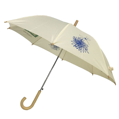 Khung sợi thủy tinh Khung kim loại Auto Open Stick Umbrella Tay cầm bằng gỗ