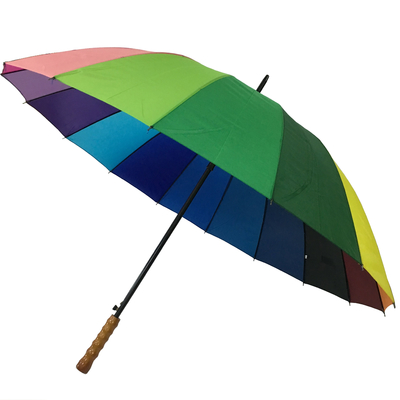 16 Màu Rainbow Umbrella Metal Shaft Cây cầm Pongee Cover