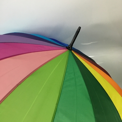 16 Màu Rainbow Umbrella Metal Shaft Cây cầm Pongee Cover