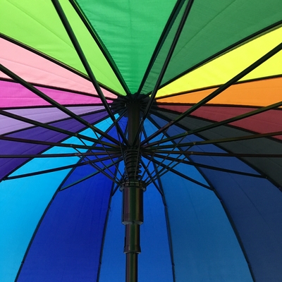 8 sườn chống nước Pongee Rainbow Color Round Golf Umbrella