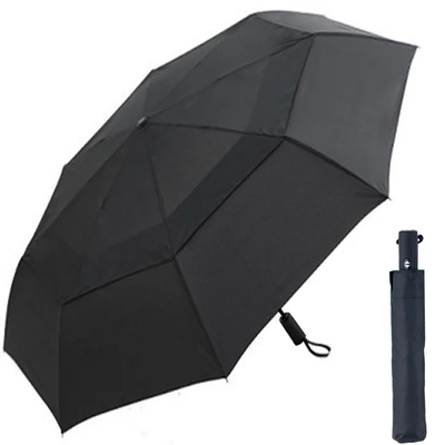 8 Rib Windproof Round Golf dù màu đen