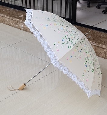 Super Lightweight 2 Chuyển lại chuồng mưa khung satin sợi thủy tinh xương sườn hướng dẫn mở 19 inch 8 tấm