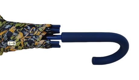 23 inch 8 sườn sợi thủy tinh tay-miễn phí Stick ô với hình J cao su bọc tay cầm nhựa