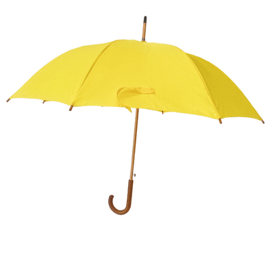 chất lượng cao 23 Inch Windproof Auto Open Stick Umbrella Với Cánh gỗ Và Sợi thủy tinh