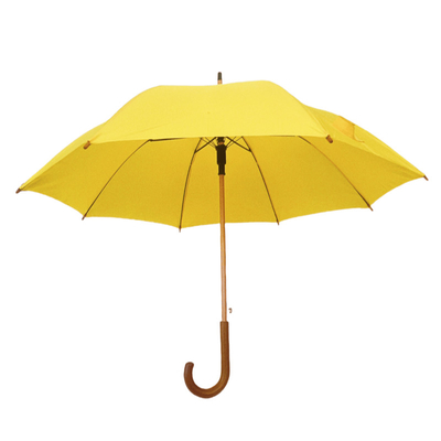 chất lượng cao 23 Inch Windproof Auto Open Stick Umbrella Với Cánh gỗ Và Sợi thủy tinh