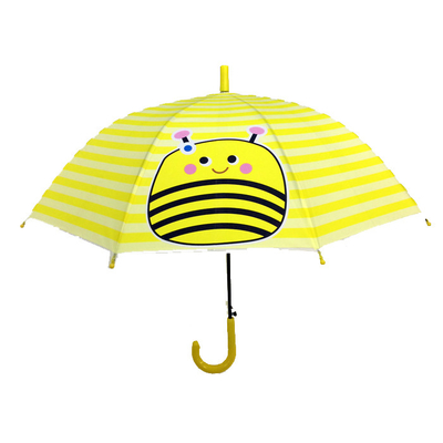 Cute Bee Compact Umbrella For Kids Chome Bọc khung tay cầm dâu tây Logo tùy chỉnh