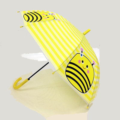 Cute Bee Compact Umbrella For Kids Chome Bọc khung tay cầm dâu tây Logo tùy chỉnh