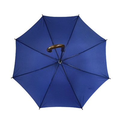 Những chiếc ô golf tùy chỉnh với tay cầm bằng gỗ và xương sườn kim loại trong vải polyester / Pongee