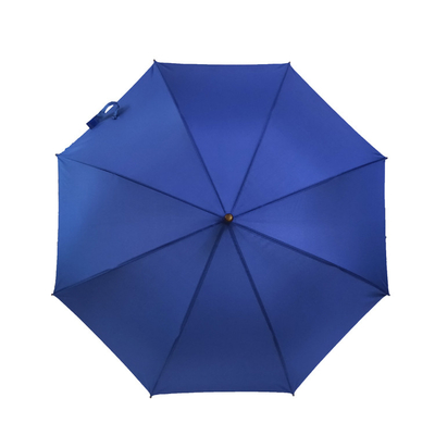 Những chiếc ô golf tùy chỉnh với tay cầm bằng gỗ và xương sườn kim loại trong vải polyester / Pongee