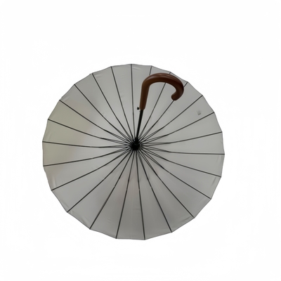 23 inch Super Windproof Wooden Handle Umbrella với 190T Pongee Fabric 24 Ribs và đường kính mở 104cm