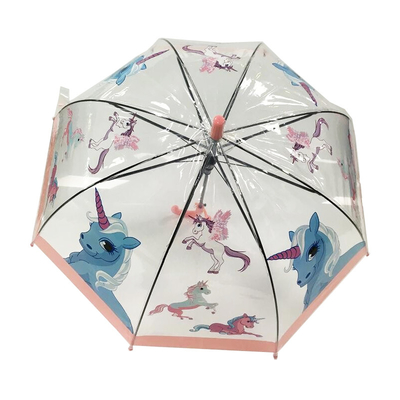 19 inch Kids Compact Umbrella with POE Fabric and Unicorn Printing Incidental Whistle (Mặt dù nhỏ dành cho trẻ em)
