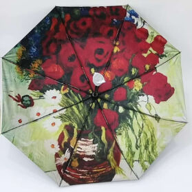 Vincent Van Gogh Art Blackout 3 lần tự động đi du lịch dù với UV bảo vệ và tự động mở đóng (21Inch-8k)