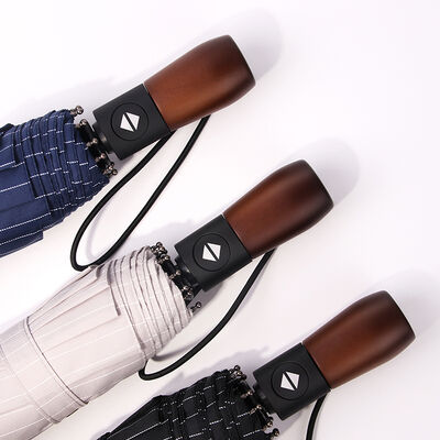 Ô (Dù) Tự Động Mở và Đóng 3 Khúc 23 Inch với Tay Cầm Gỗ