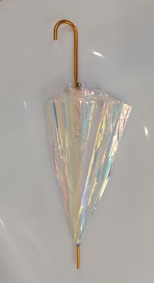 Fashionable Ladies Transparent Umbrella with Auto Open Mechanism and Dazzling Colors - Large 103cm Canopy