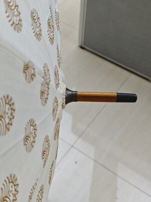 23 inch ô tô mở gậy dù với vải lanh bông và sườn sợi thủy tinh cho bảo vệ mưa thanh lịch