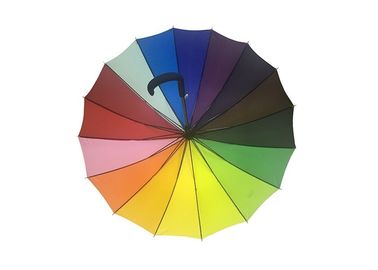 16 Ribs Rainbow Color Quảng cáo ô dù Golf Khung kim loại mạnh hơn