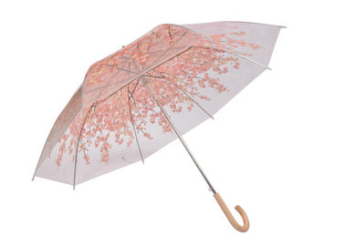 Thời trang nữ màu hồng trong suốt, ô lớn vòm rõ ràng