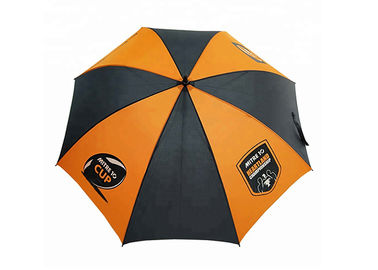 Màu cam và đen nhỏ gọn ô dù vải polyester / vải panh cho du lịch