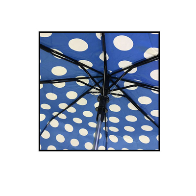 SGS Ladies Auto Open Polyester 190T Dot Umbrella với Ruffle Edge