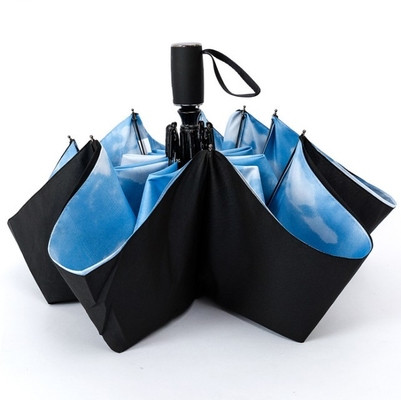 Vải Pongee 95cm 190T Tự động đóng mở Ô có thể gập lại