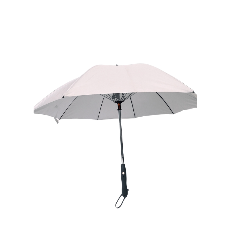 Màu sắc tùy chỉnh Logo Pongee Fan ngoài trời ô Thép tráng khung sợi thủy tinh