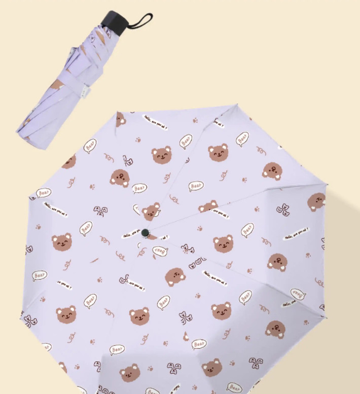 8 xương sườn Đèn chống gió Hướng dẫn mở đóng Creative Umbrella With Black UV Coat 190t Pongee