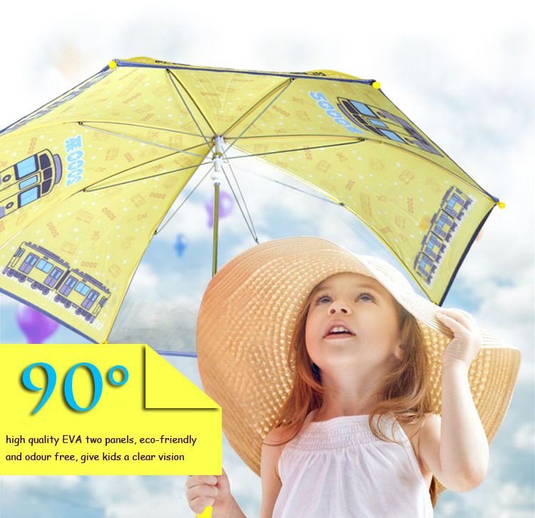 EVA hai tấm dù nhỏ gọn thân thiện với môi trường và không có mùi, cho trẻ một tầm nhìn rõ ràng, dải phản xạ