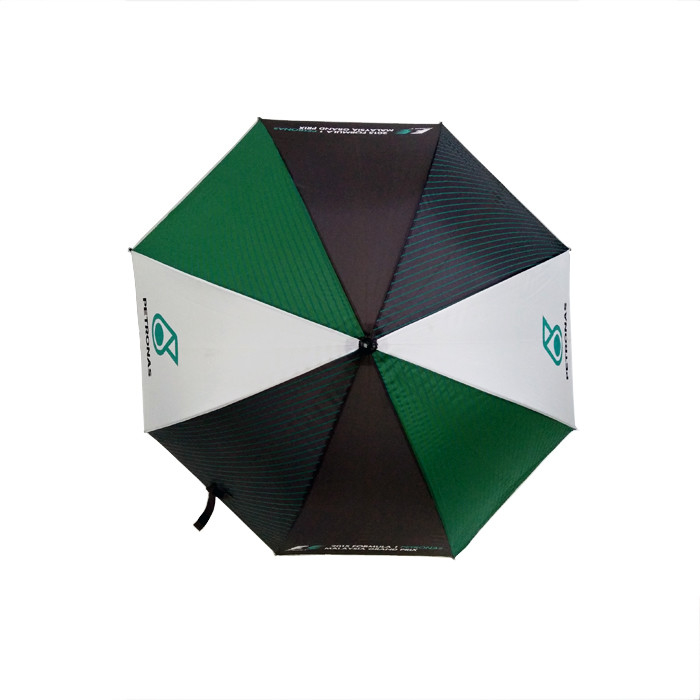 27 inch x8k Màu đen Matt Fiberglass Frame Golf Umbrella Quảng cáo Umbrella Màu sắc Knitting Logo tùy chỉnh