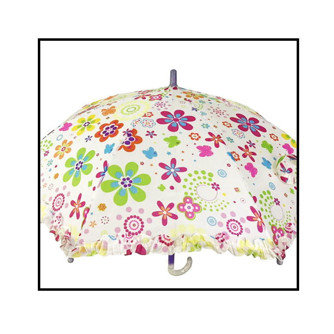 Colorful Kids Compact Umbrella With Beautiful Pongee Fabric And Easy Open/Close Button For School And Travel (Mặt dù nhỏ màu cho trẻ em với vải Pongee đẹp và nút mở/khép dễ dàng cho trường học và du lịch)