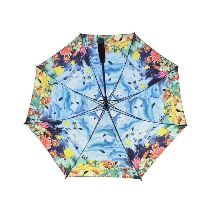 Metal / Fiberglass Frame Corporate Branded Golf Umbrellas với tự động mở và tay đóng hiệu suất