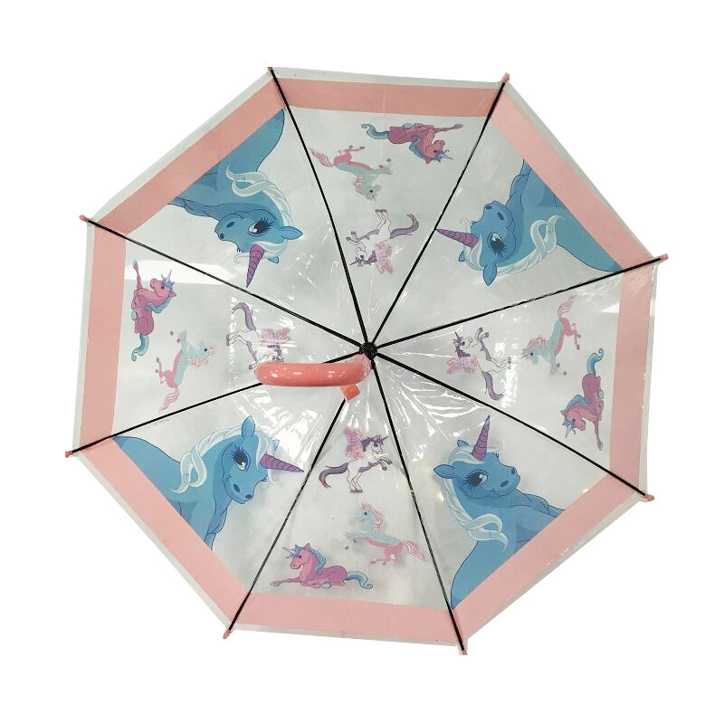19 inch Kids Compact Umbrella with POE Fabric and Unicorn Printing Incidental Whistle (Mặt dù nhỏ dành cho trẻ em)