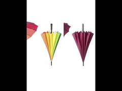 J Handle Solid Color Umbrella With 8mm Metal Shaft